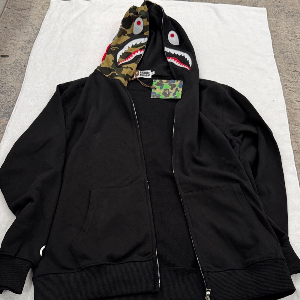 Black Camouflage Shark Hoodie